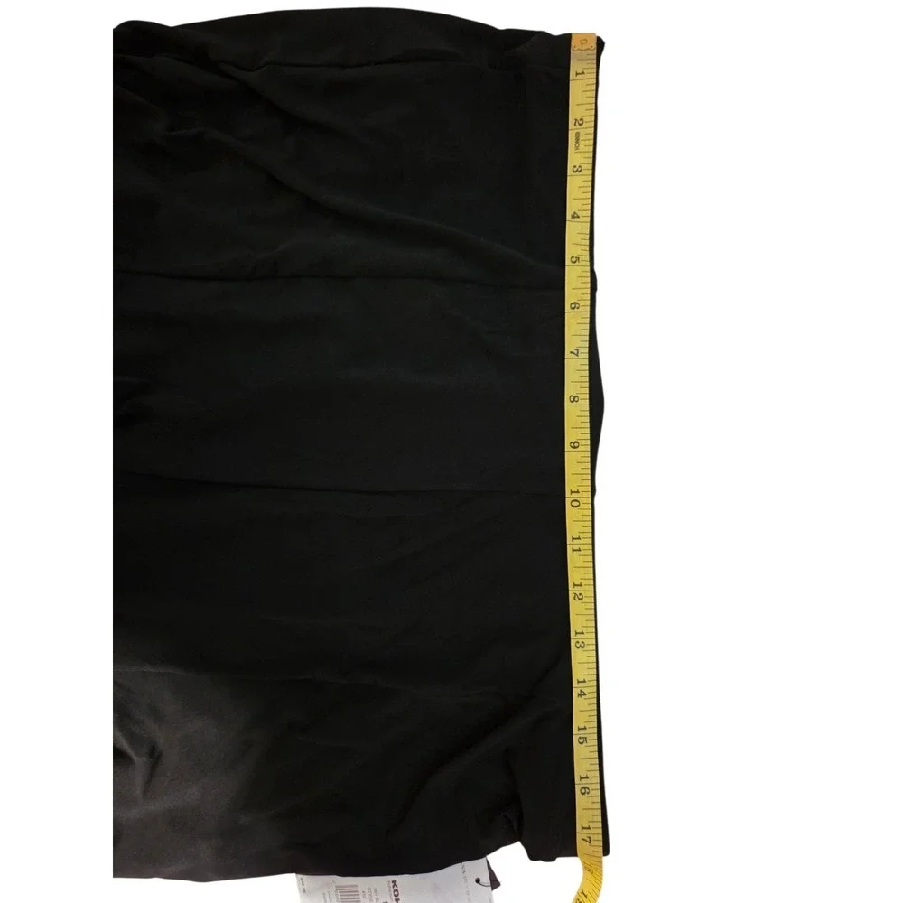 Black A-Line‎ Midi Skirt Stretch Pull-On Godet Hem Dana Buchman L/XL Waist 35